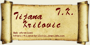 Tijana Krilović vizit kartica
